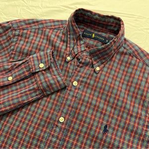 Ralph Lauren Men's Cotton Multicolor Plaid Long-Sleeve Shirt S